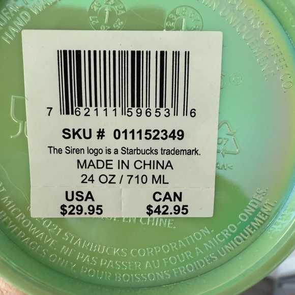Starbucks 2024 lrideacent Green Mint Tumbler - Picture 4 of 4